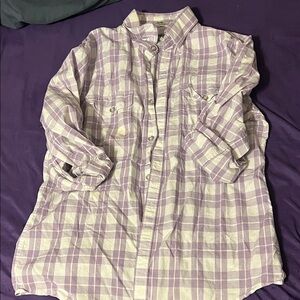 Express Mens Plaid Button Up - Size M